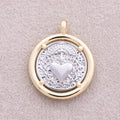 Two Tone Gold Plated Textured Heart Medallion Charm - Sold Each