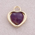 16K Gold Plated Violet Heart Padlock Pendant - Sold Each