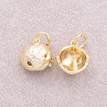 16K Gold Plated Hammered Dome Helmet Charm - Sold Each