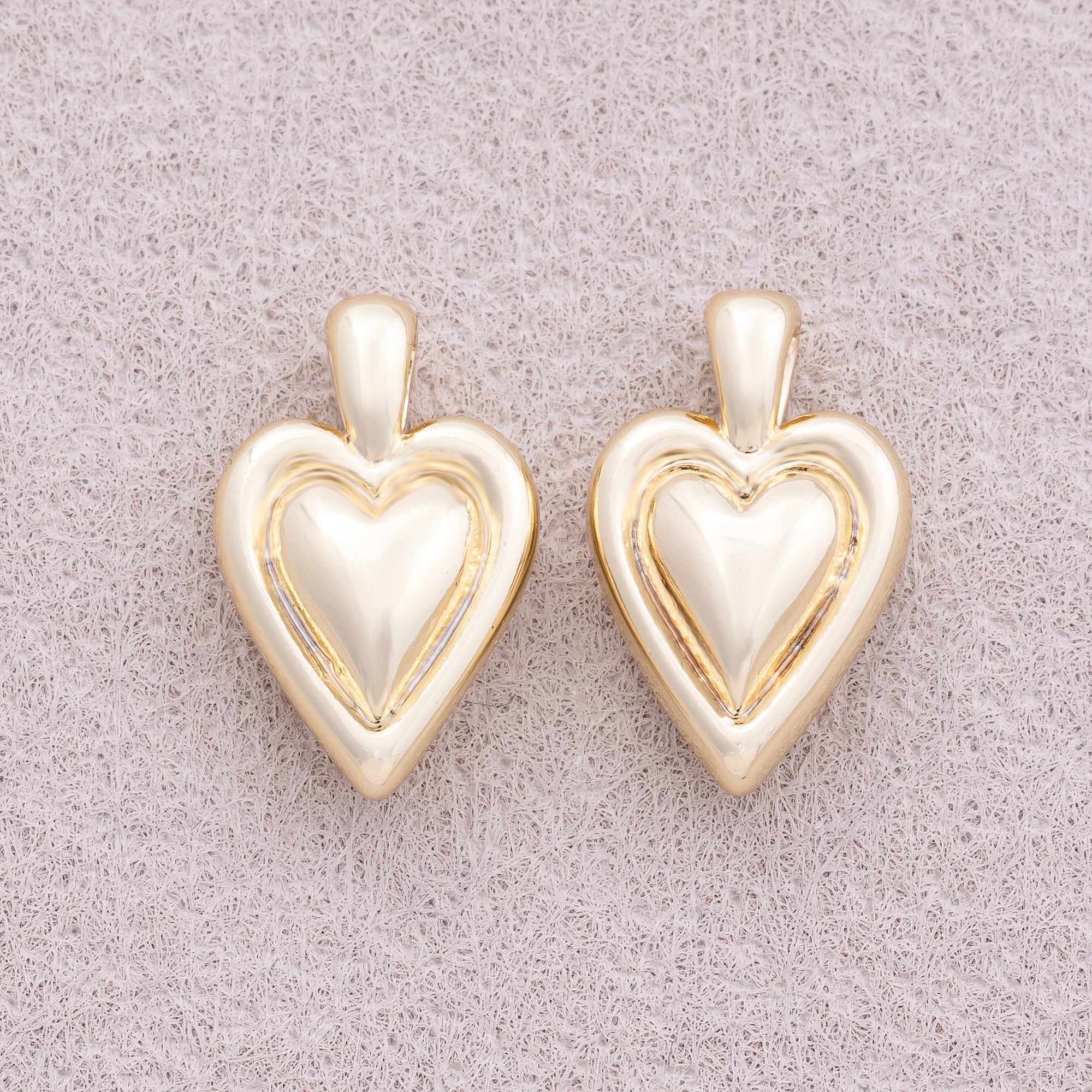 16K Gold Plated Plain Love Heart Bezel Pendant - Sold Each