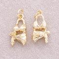 16K Gold Plated Clear CZ Beach Bra Bikini Charm - Sold Each