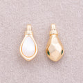 16K Gold Plated White Quartz Natural Gemstone Teardrop Pendant - Sold Each