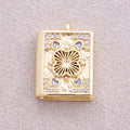 16K Gold Plated Heart CZ Magic Book Pendant - Sold Each