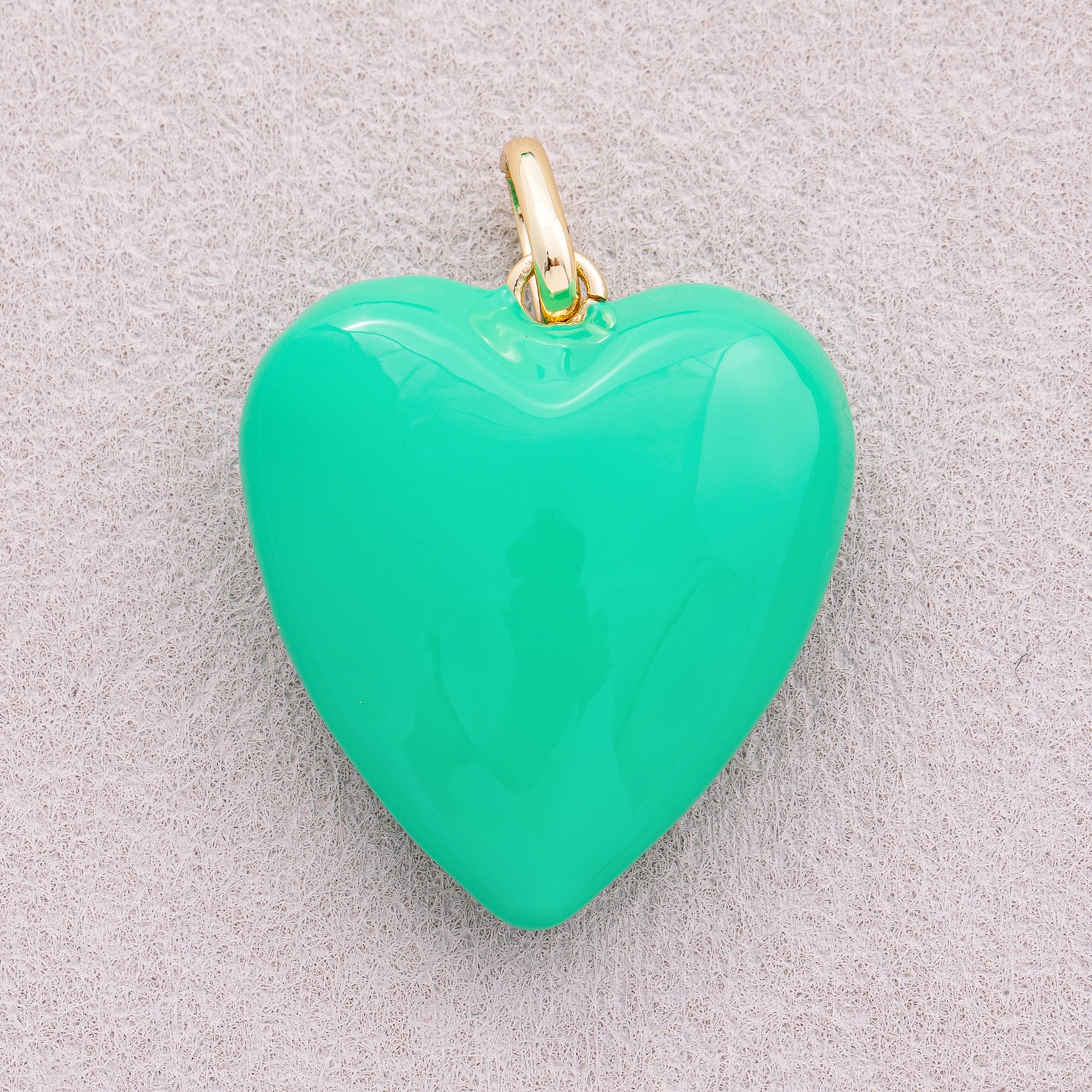 16K Gold Plated Colorful Pastel Heart Pendant - Sold Each
