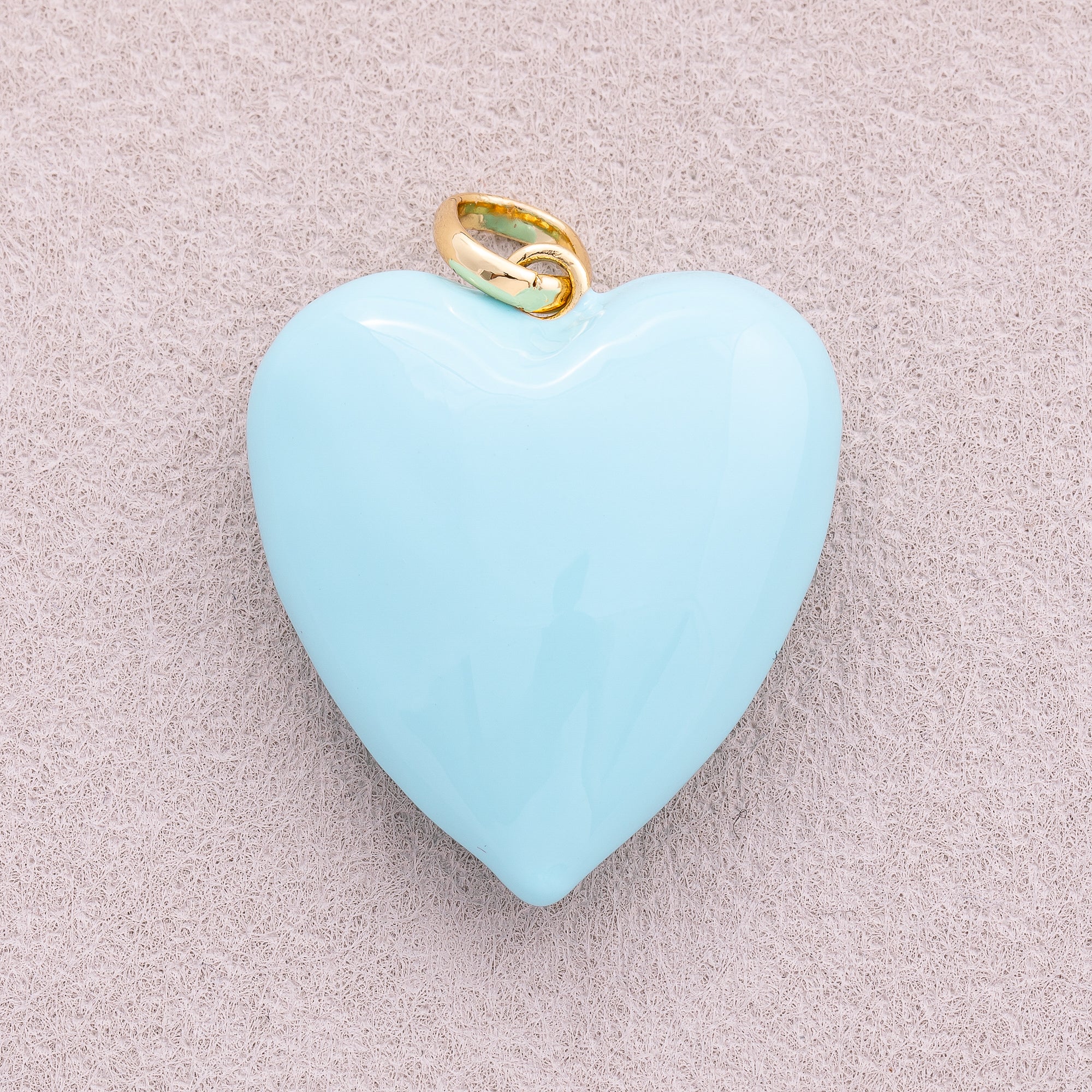 16K Gold Plated Colorful Pastel Heart Pendant - Sold Each