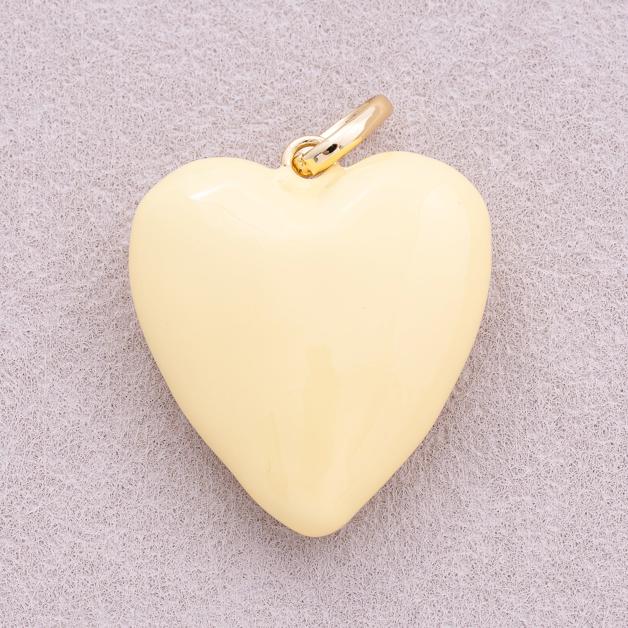 16K Gold Plated Colorful Pastel Heart Pendant - Sold Each