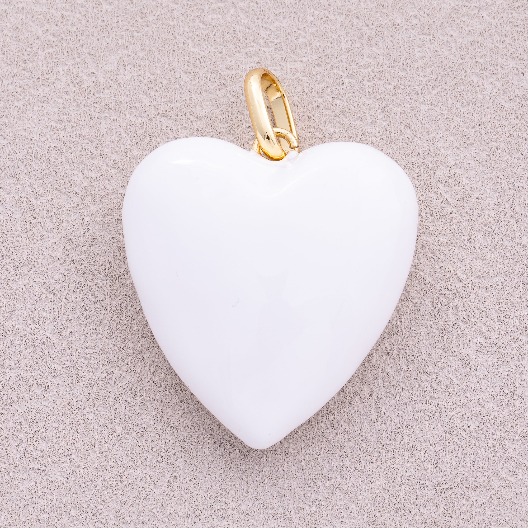 16K Gold Plated Colorful Pastel Heart Pendant - Sold Each