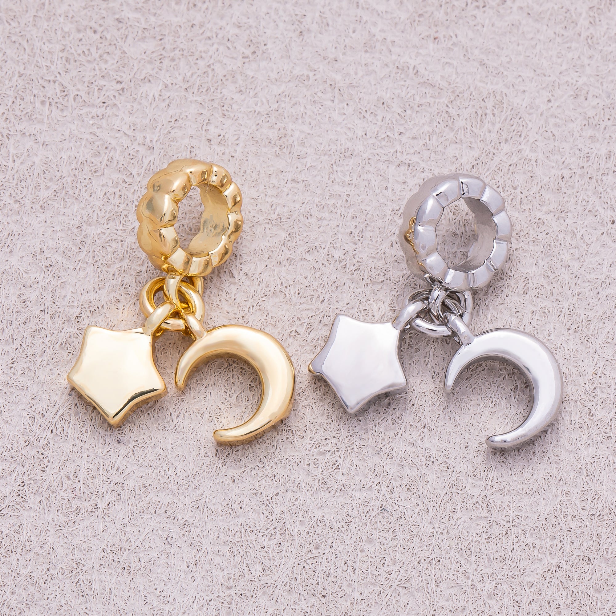 16K Gold Plated Mini Celestial Moon & Star Pendant - Sold Each