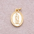 16K Gold Plated Oval Virgin Mary Religious Medallion Pendant - Sold Each