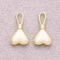 16K Gold Plated Wrapped Wire Bail Accord Puffy Heart Charm - Sold Each
