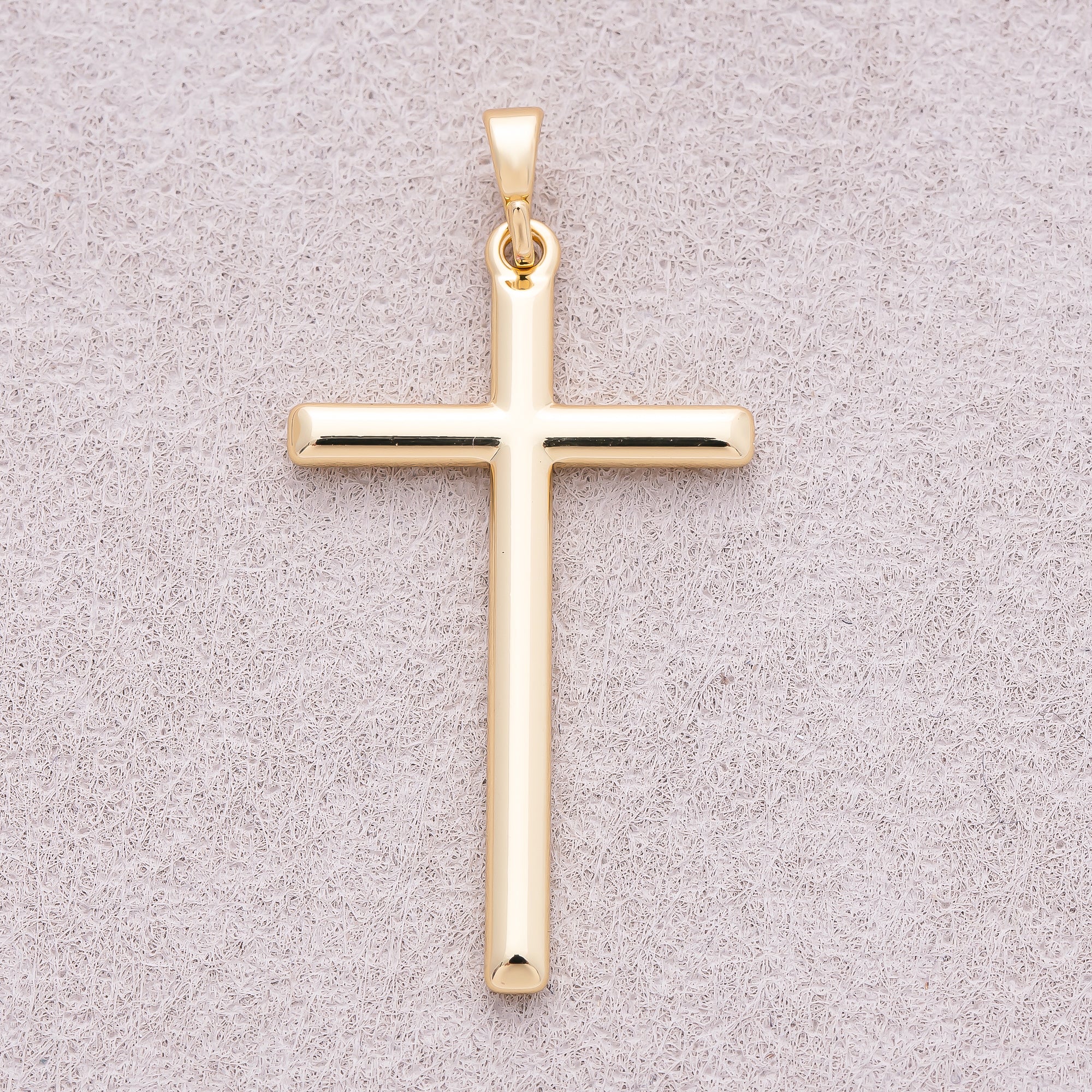 14K Gold Plated Plain Religious Cross Charm - Sold Each