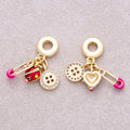 16K Gold Plated Multi-Dangle Sewing Kit Theme Pendant - Sold Each
