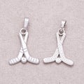 Rhodium Plated Plain Golf Set Sport Pendant - Sold Each