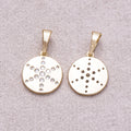 16K Gold Plated Clear CZ North Star Beaded Medallion Charm - Sold Each