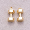 16K Gold Plated Plain Dumbbell Sport Charm - Sold Each