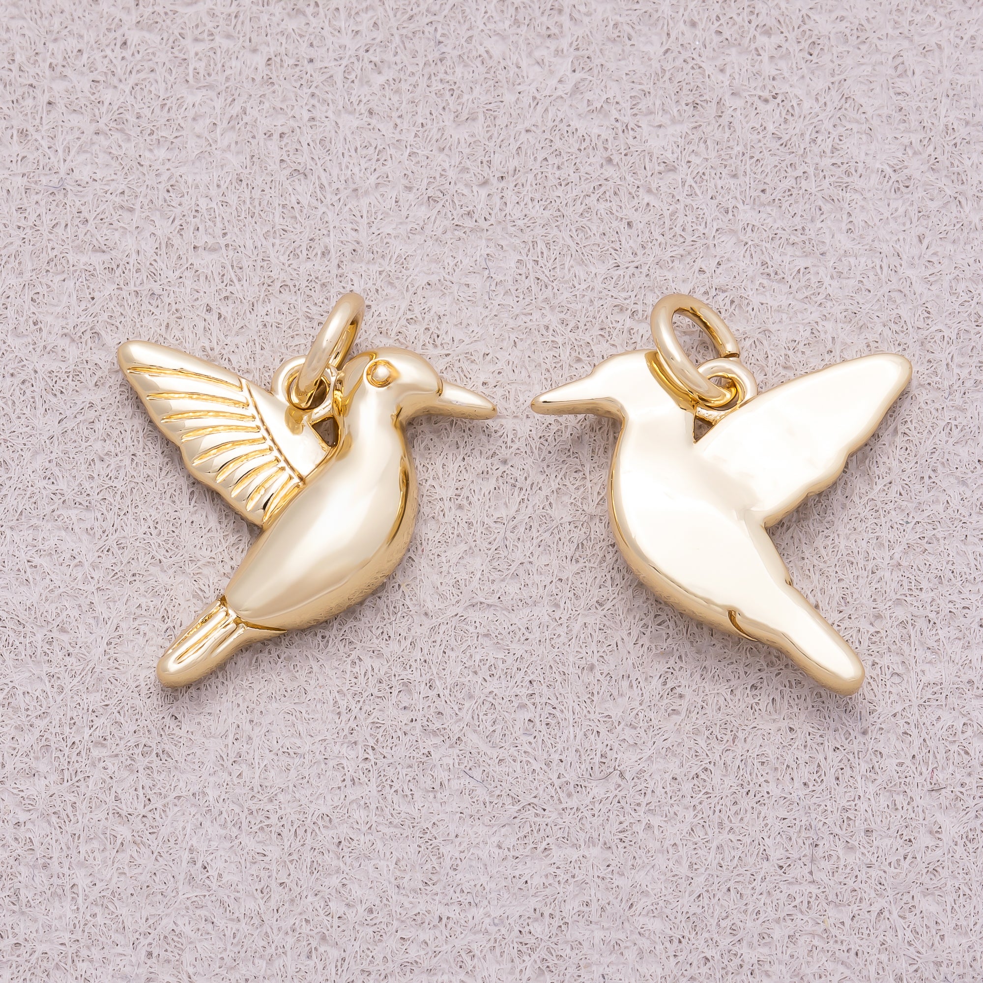 16K Gold Plated Plain Pigeon Bird Animal Charm - Sold Each