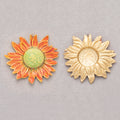 Gold PVD Stainless Steel Gradient Sunrise Sunflower Pendant