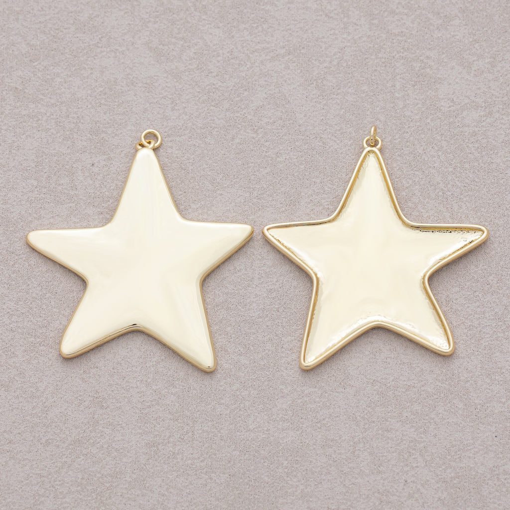 16K Gold Plated Plain Celestial Star Pendant - Sold Each