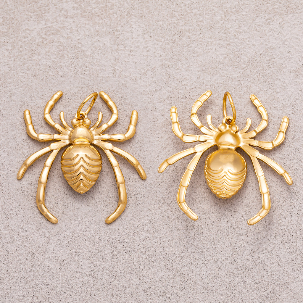 Gold PVD Stainless Steel 8 Legged Spider Animal Charm