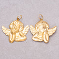 Gold PVD Stainless Steel Plain Baby Angel Religious Charm