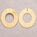 Gold PVD Stainless Steel Hammered Open Circle Disk Pendant