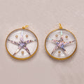 Gold PVD Stainless Steel Starfish Medallion Resin Charm