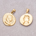 Gold PVD Stainless Steel Virgin Mary Religious Medallion Pendant