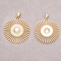 Gold PVD Stainless Steel Celestial Sunburst Pendant