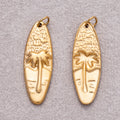 Gold PVD Stainless Steel Surfer Nautical Palm Tree Beach Charm