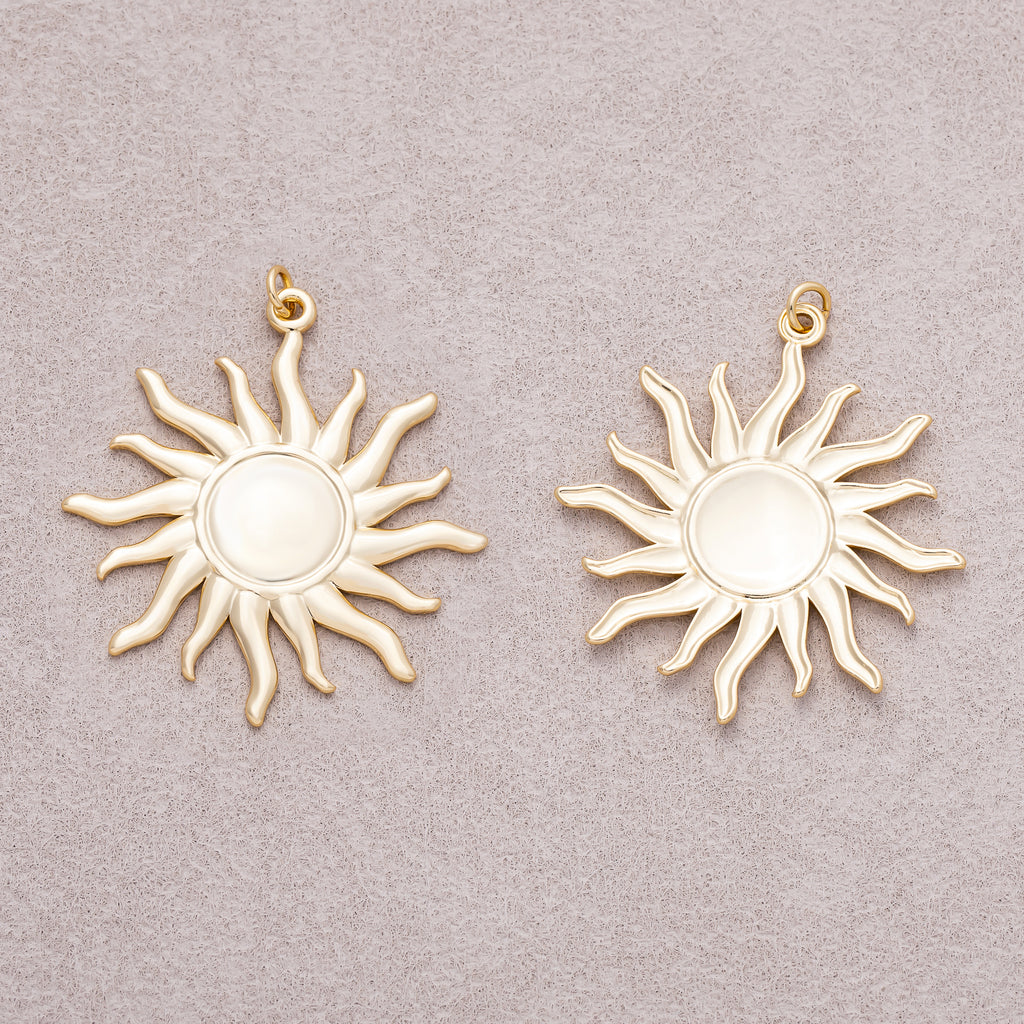 Gold PVD Stainless Steel Minimalist Celestial Sunburst Charm
