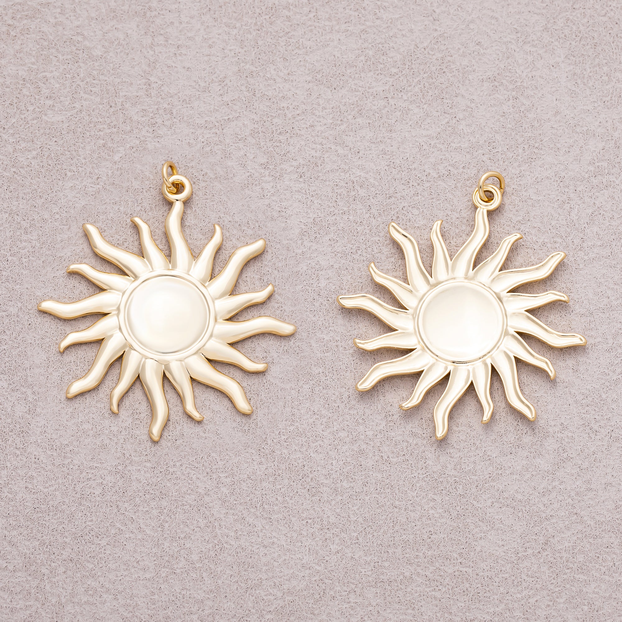 Gold PVD Stainless Steel Minimalist Celestial Sunburst Charm
