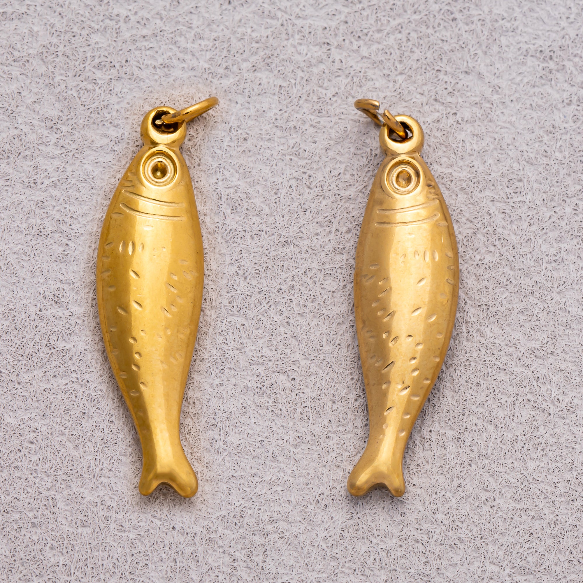 Gold PVD Stainless Steel Minimalist Ocean Fish Charm