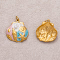 Gold PVD Stainless Steel Shell Pearl Irregular Seashell Beach Set Pendant