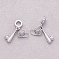 Rhodium Plated Plain Baseball Set Sport Pendant - Sold Each