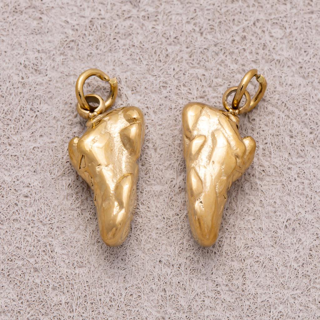 Gold PVD Stainless Steel Organic Nugget Mini Charm