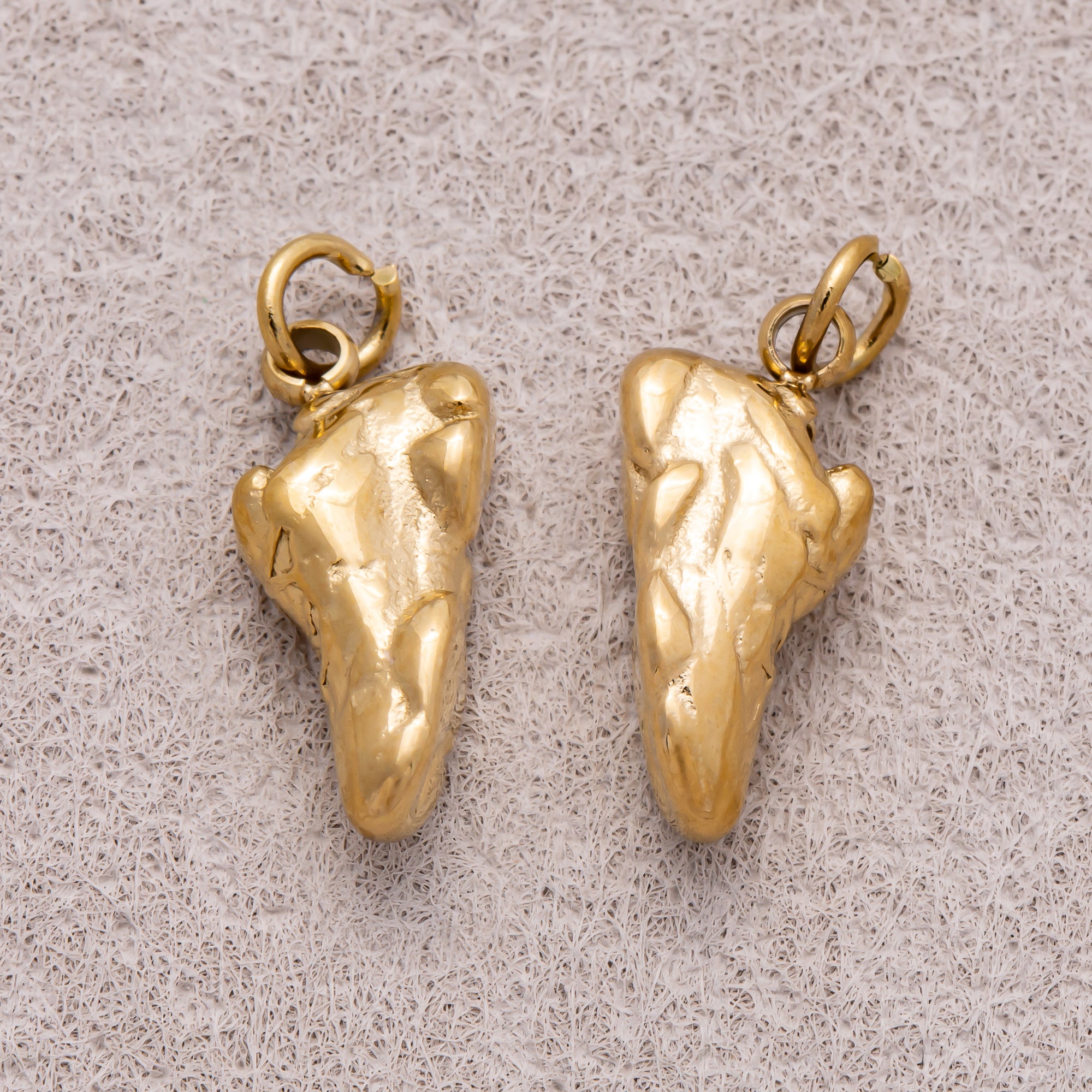 Gold PVD Stainless Steel Organic Nugget Mini Charm