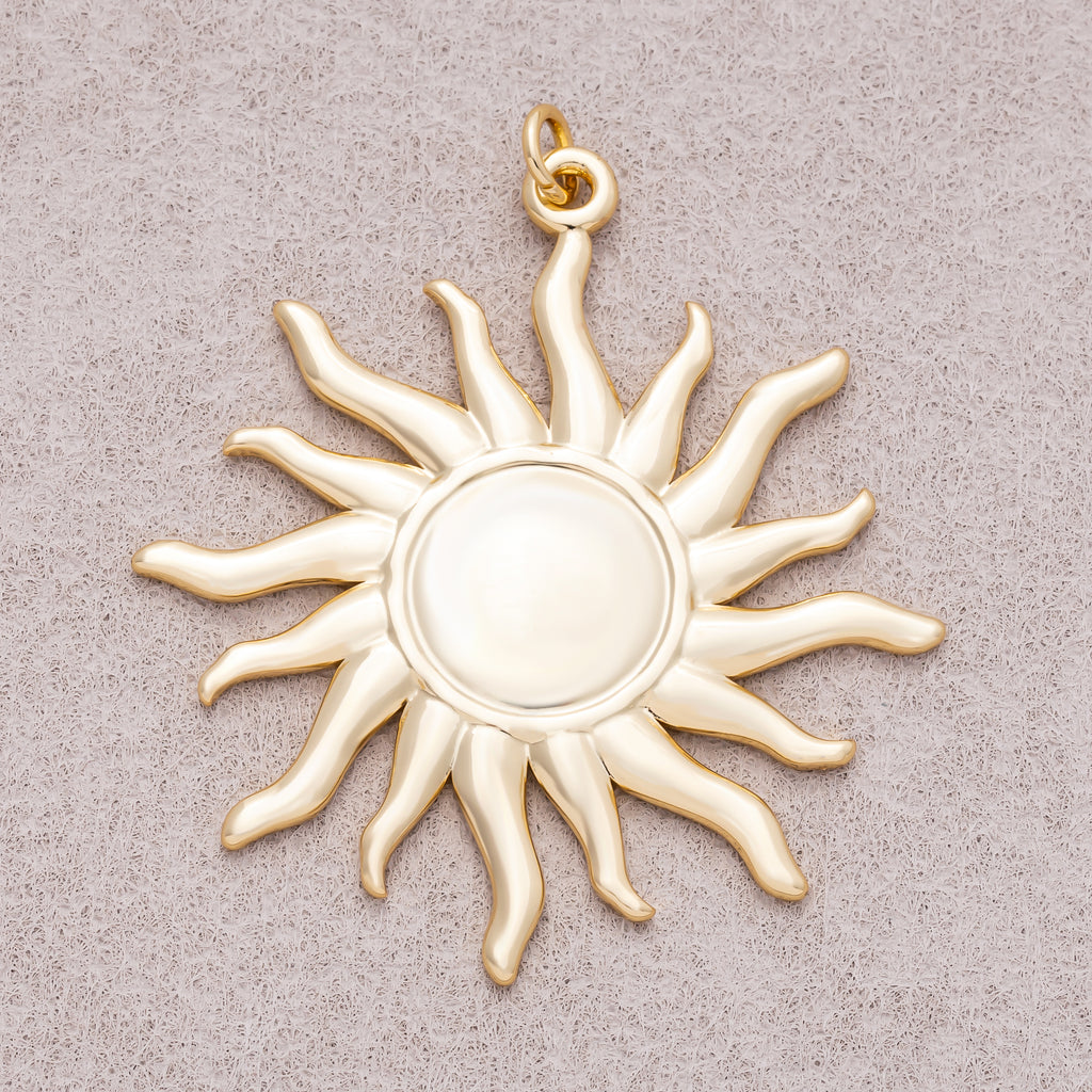 Gold PVD Stainless Steel Minimalist Celestial Sunburst Charm