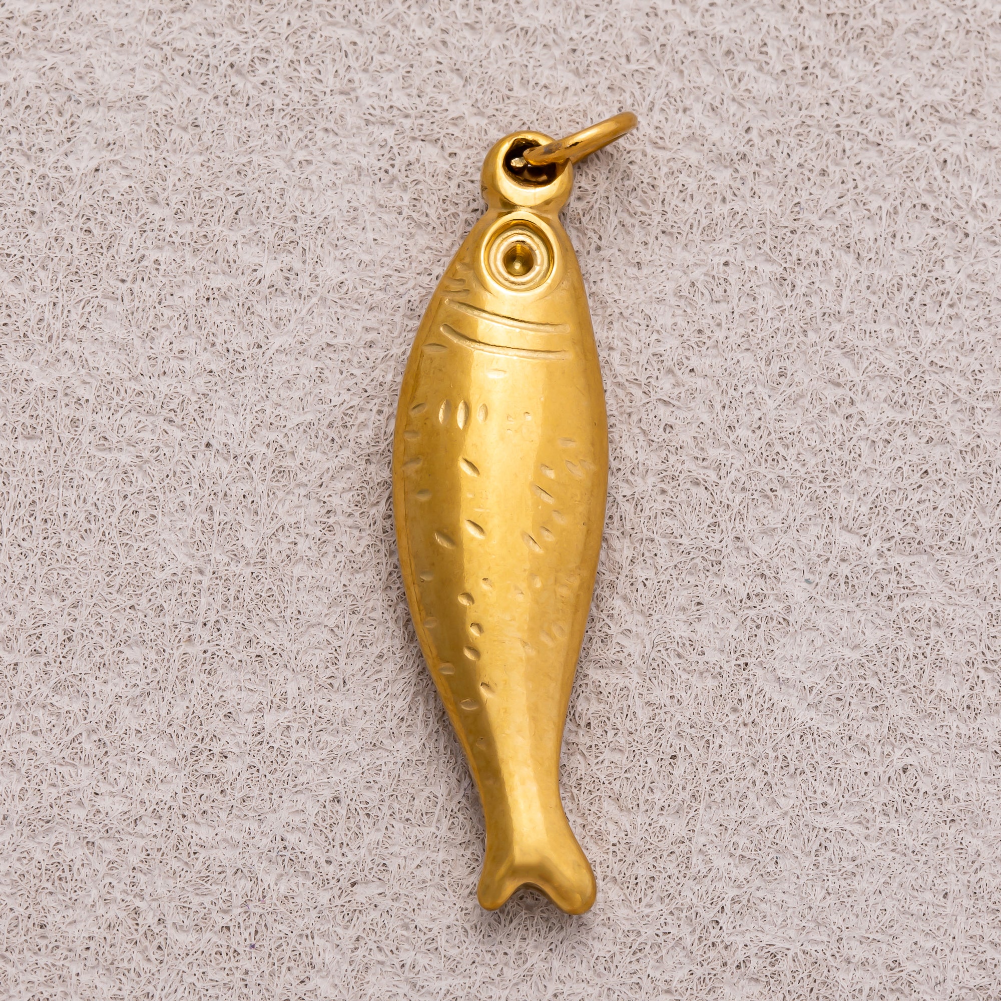 Gold PVD Stainless Steel Minimalist Ocean Fish Charm
