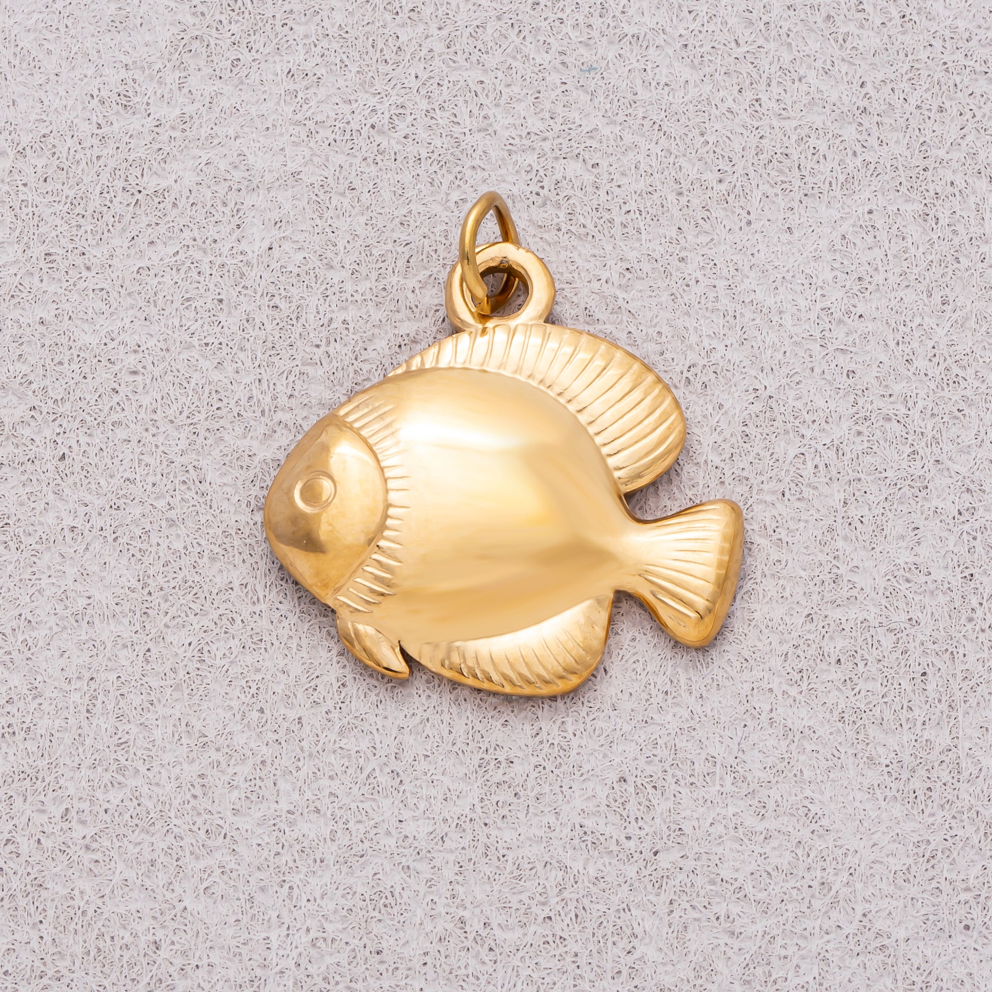 Gold PVD Stainless Steel Geometric Multidimensional Fish Sea Animal Charm
