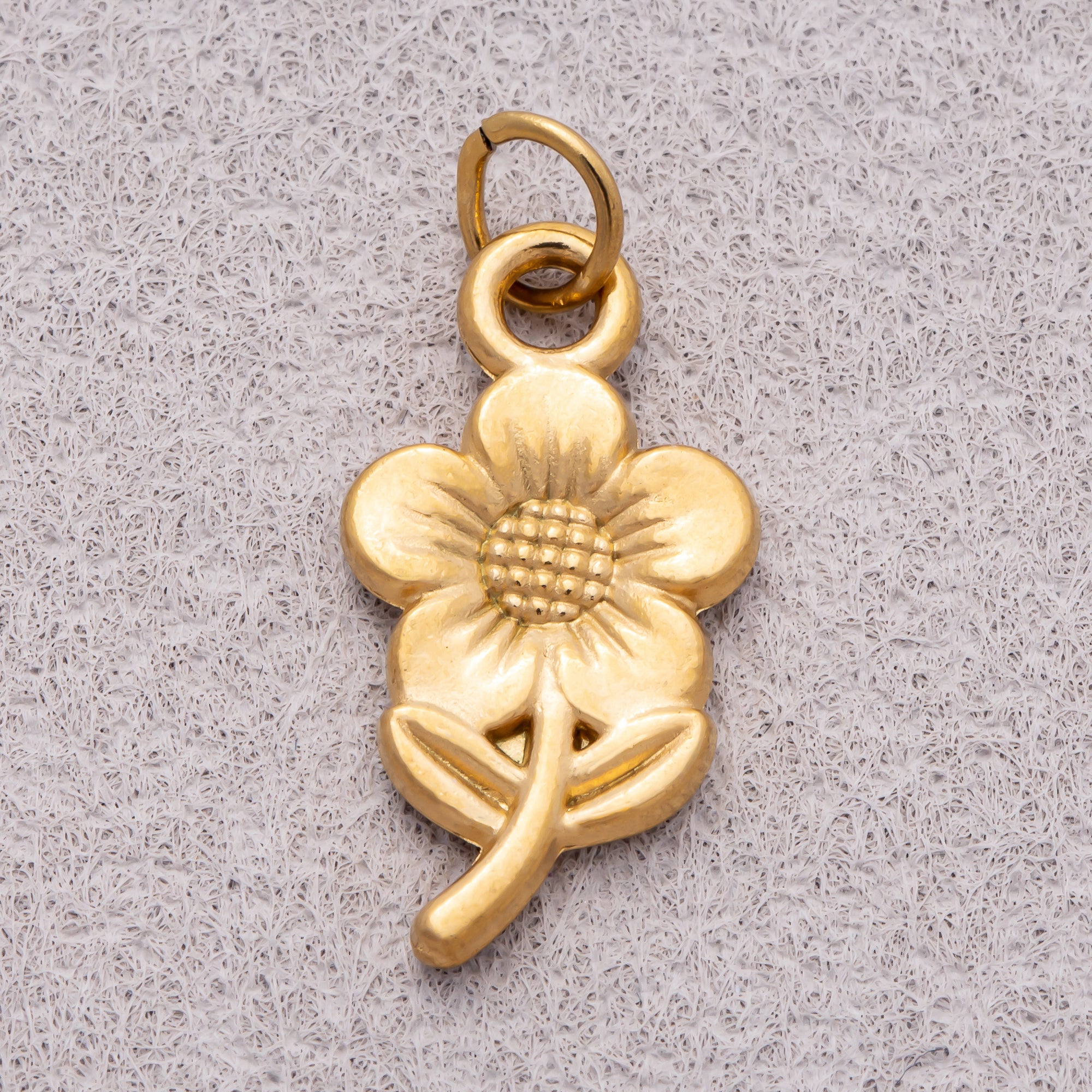 Gold PVD Stainless Steel Minimalist Daisy Flower Mini Charm