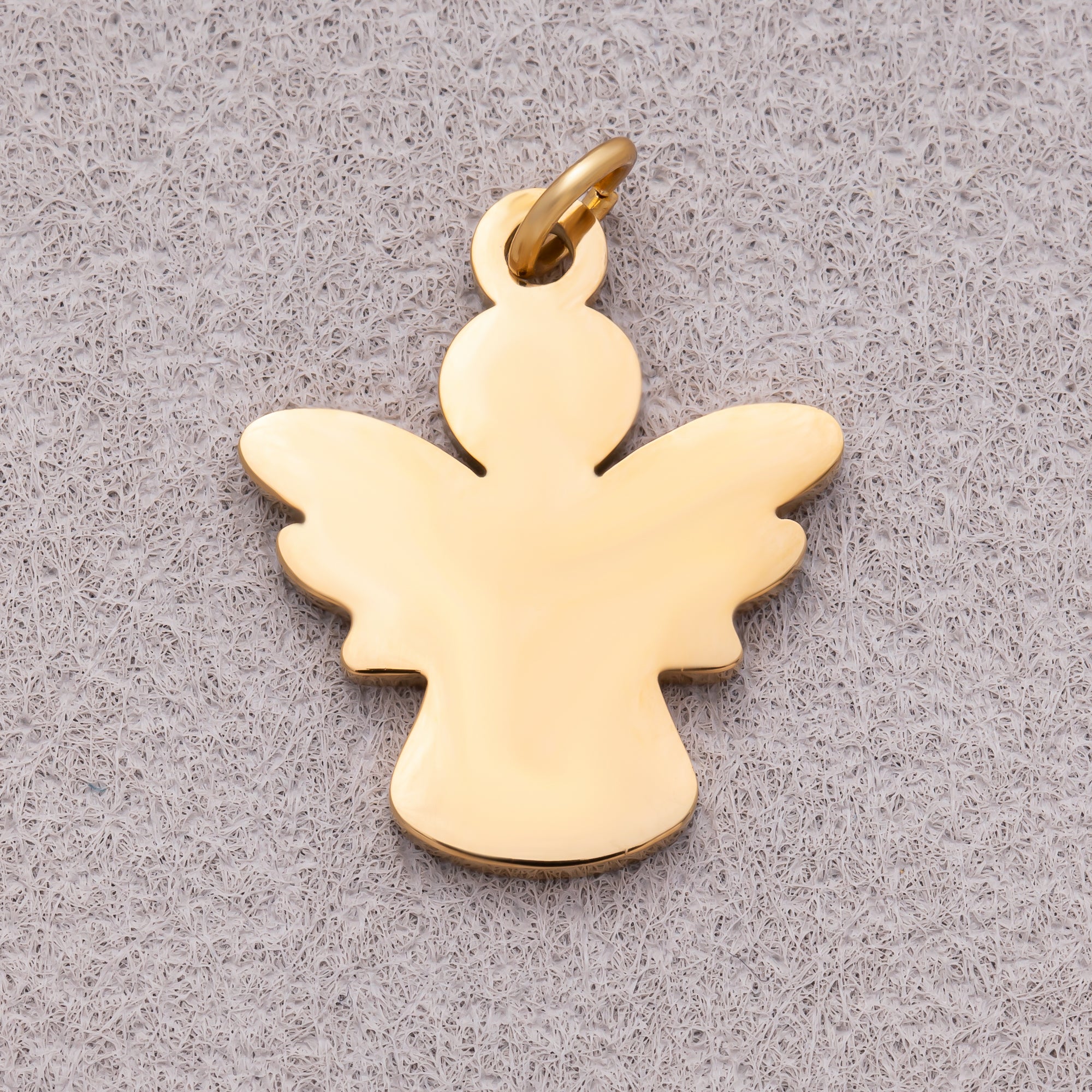Gold PVD Stainless Steel Silhouette Baby Angel Charm in Gold & Silver