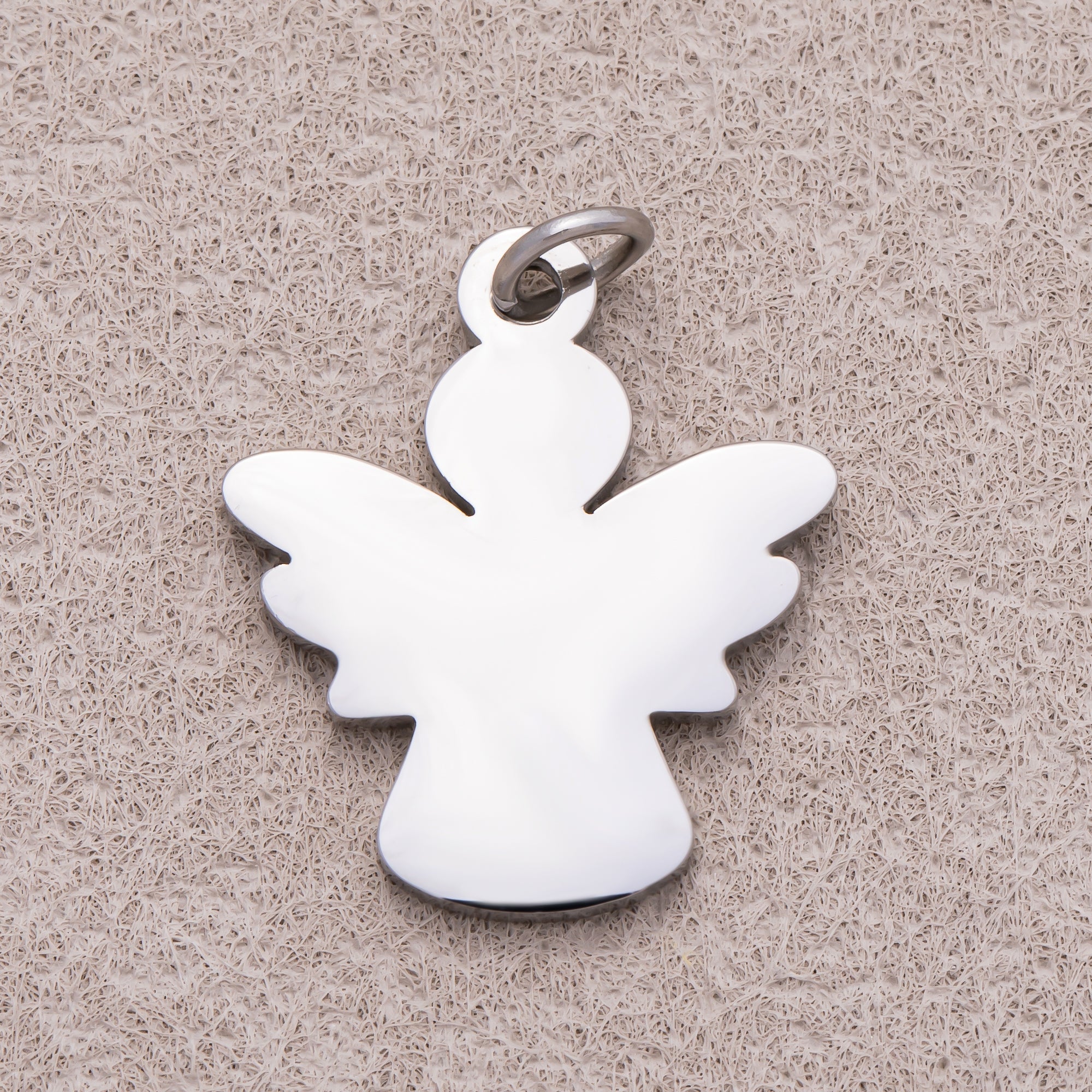 Gold PVD Stainless Steel Silhouette Baby Angel Charm in Gold & Silver