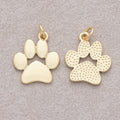 16K Gold Plated Minimalist Animal Pet Paw Charm - Sold Each