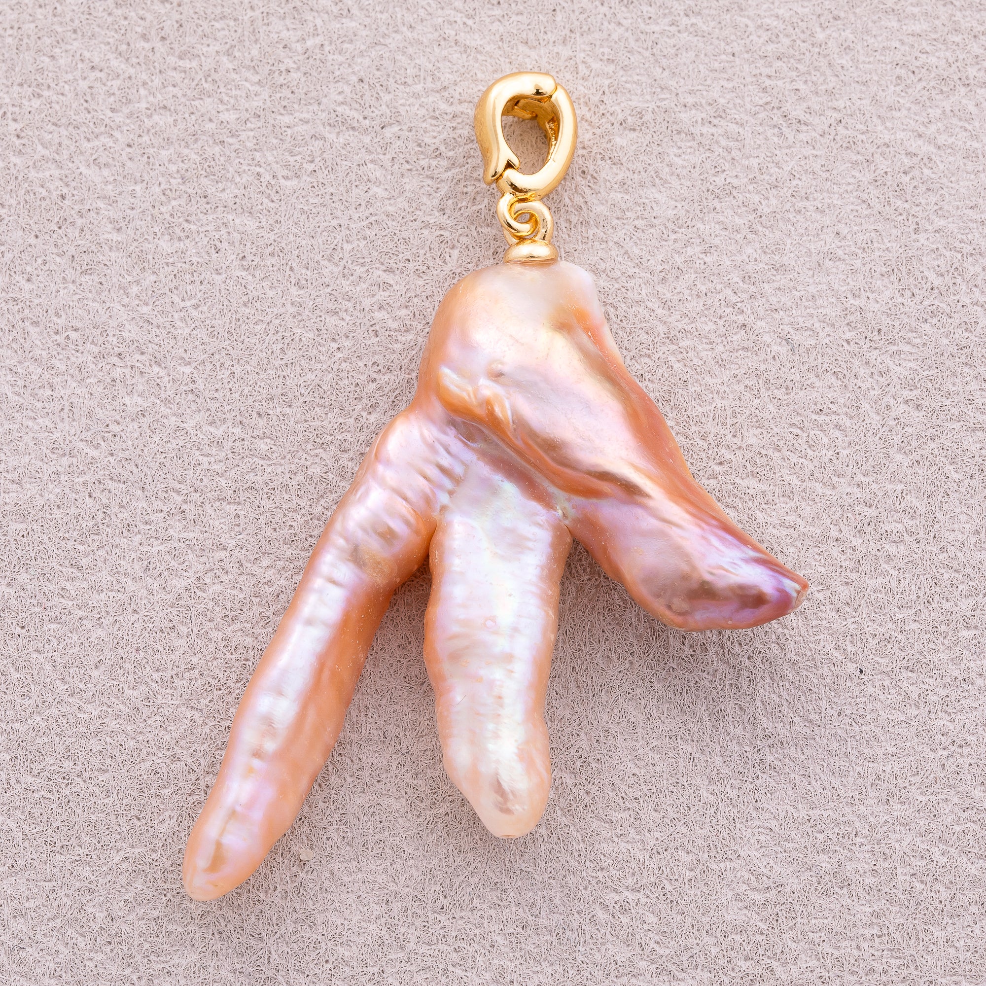 18K Gold Plated Purple, Pink, White Baroque Freshwater Pearl Pendant - Sold Each