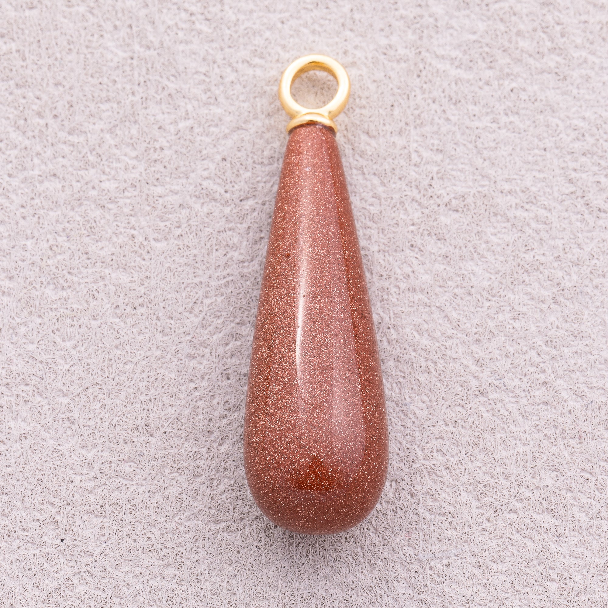 18K Gold Plated Multicolor Natural Gemstone Long Teardrop Pendant - Sold Each