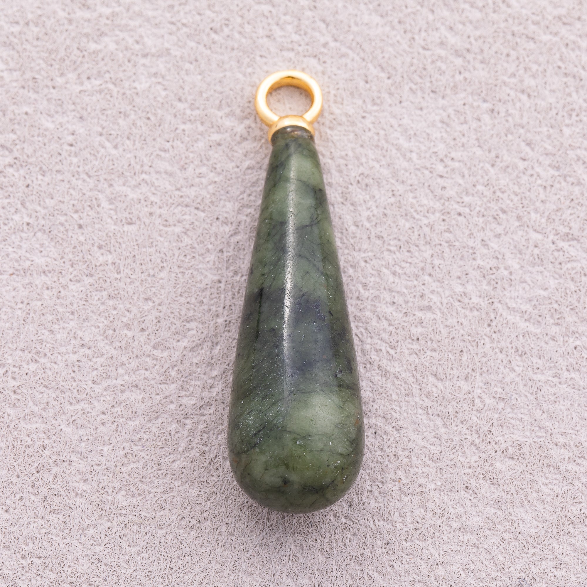 18K Gold Plated Multicolor Natural Gemstone Long Teardrop Pendant - Sold Each
