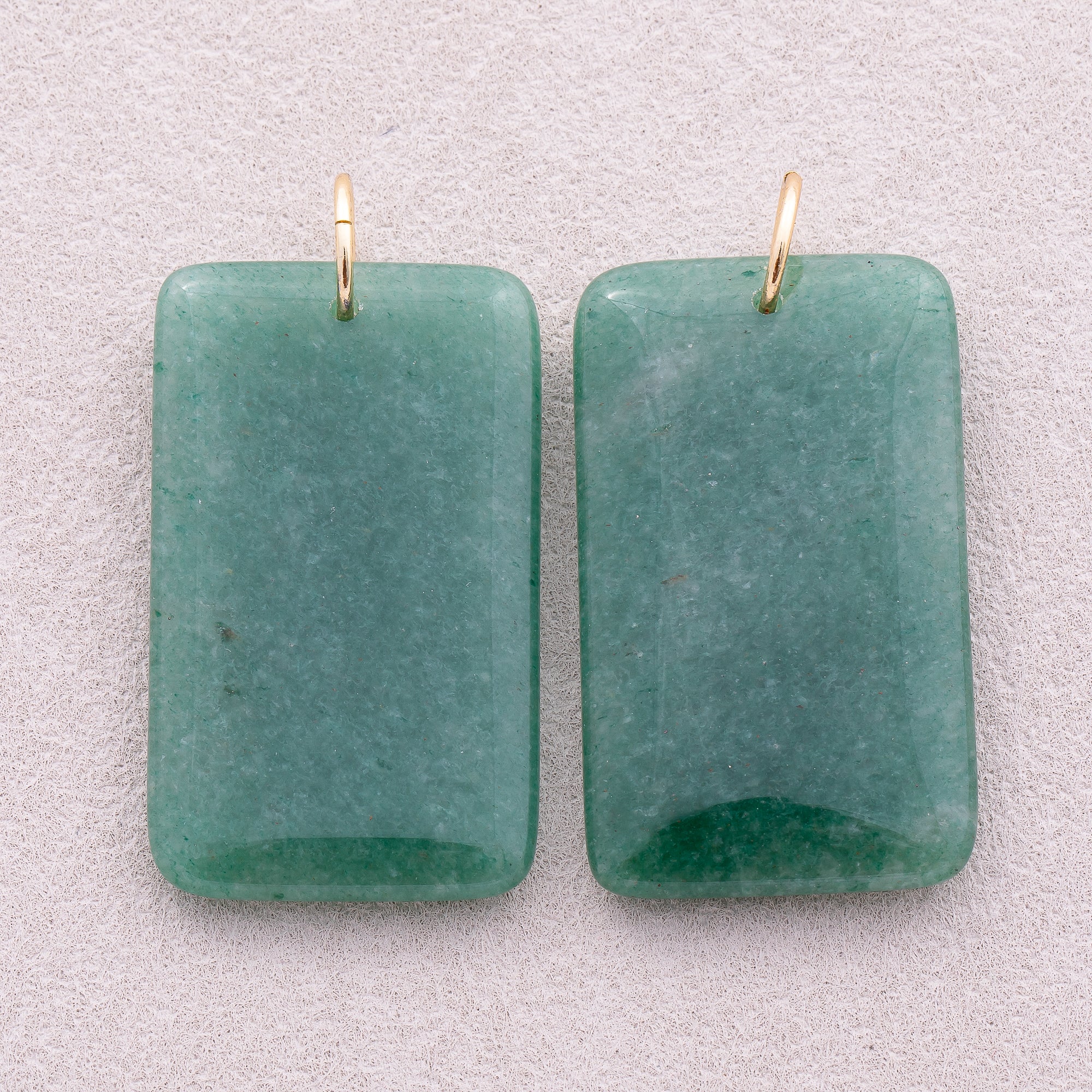 18K Gold Plated Multicolor Natural Gemstone Rectangular Pendant - Sold Each