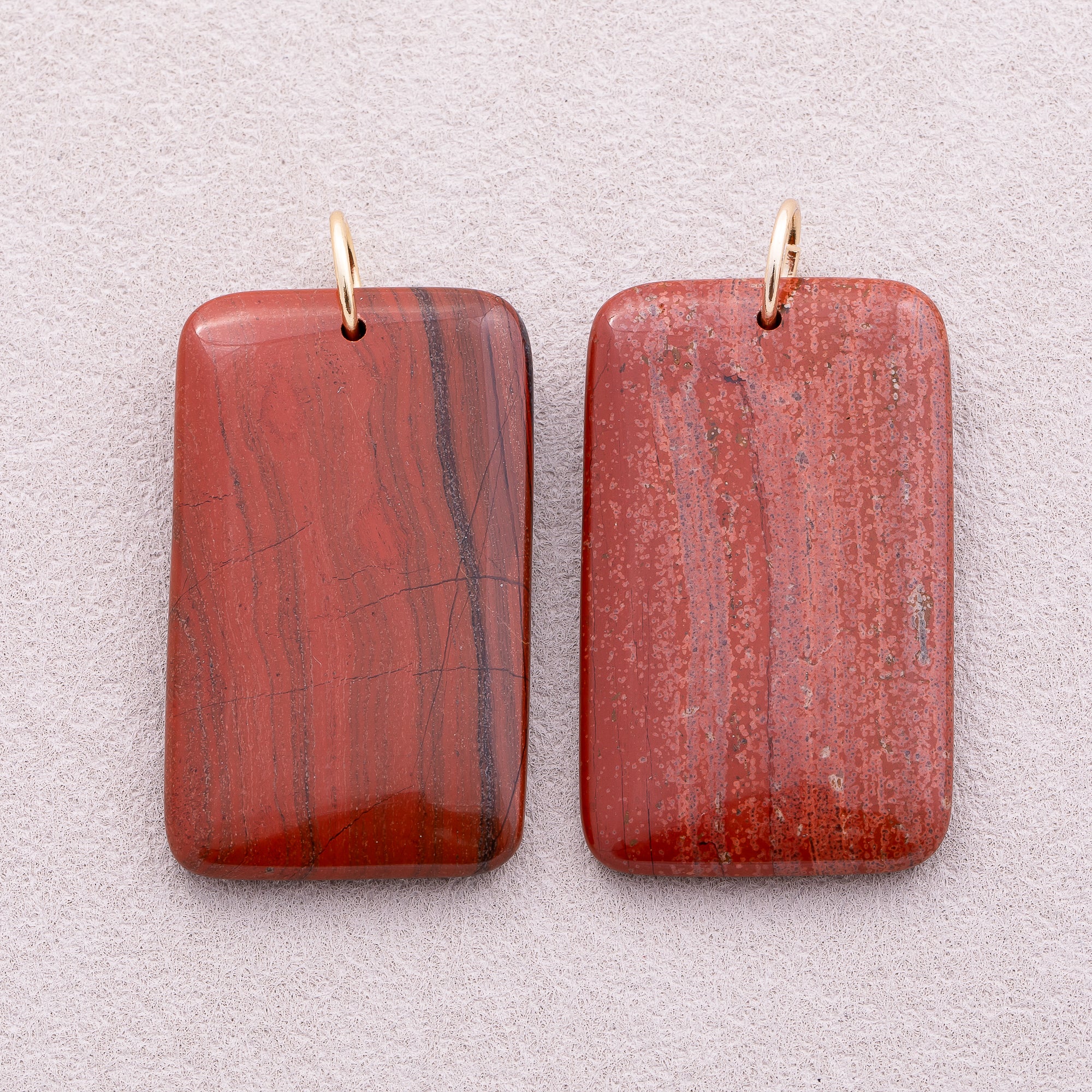 18K Gold Plated Multicolor Natural Gemstone Rectangular Pendant - Sold Each