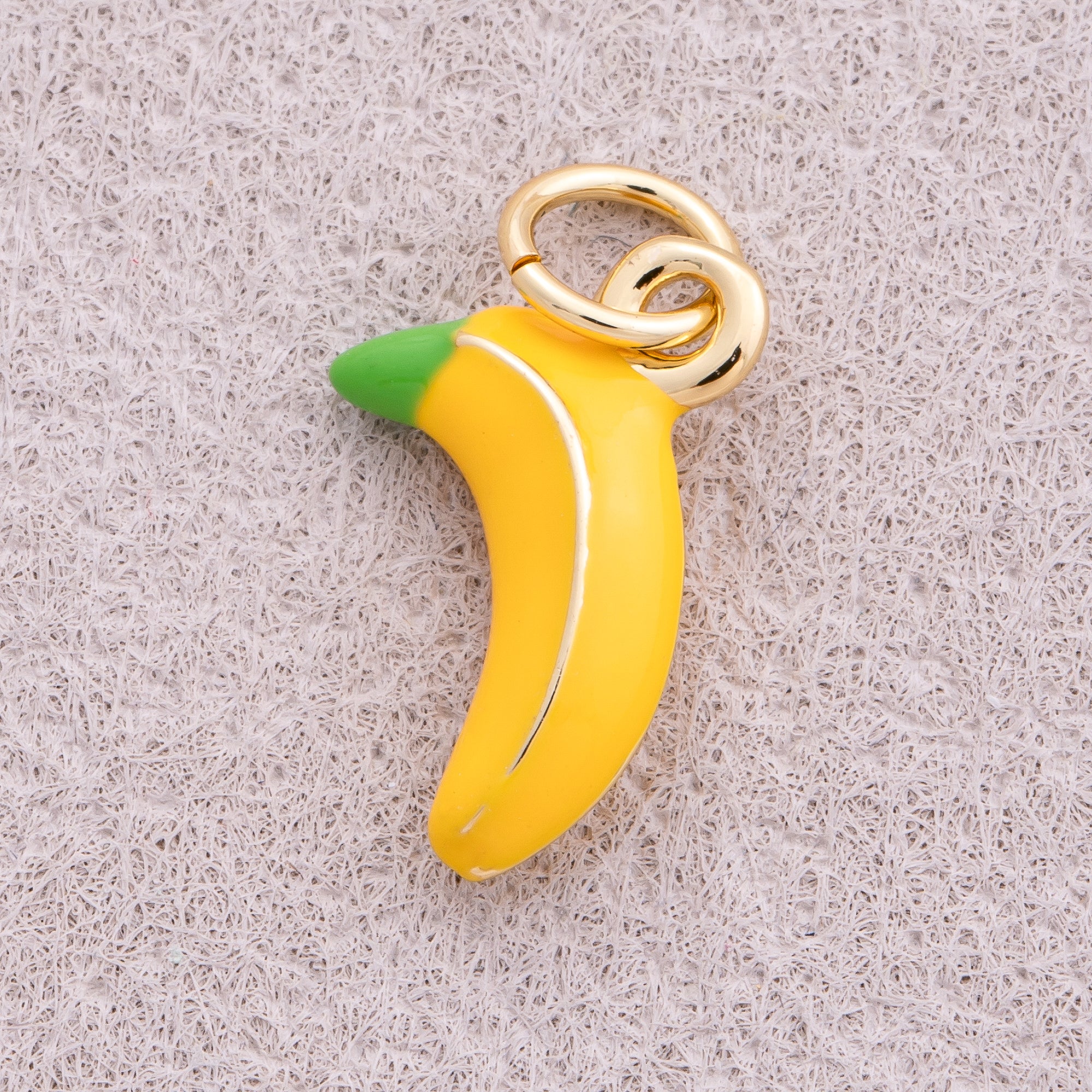 16K Gold Plated Yellow Banana Fruit Enamel Charm - Sold Each