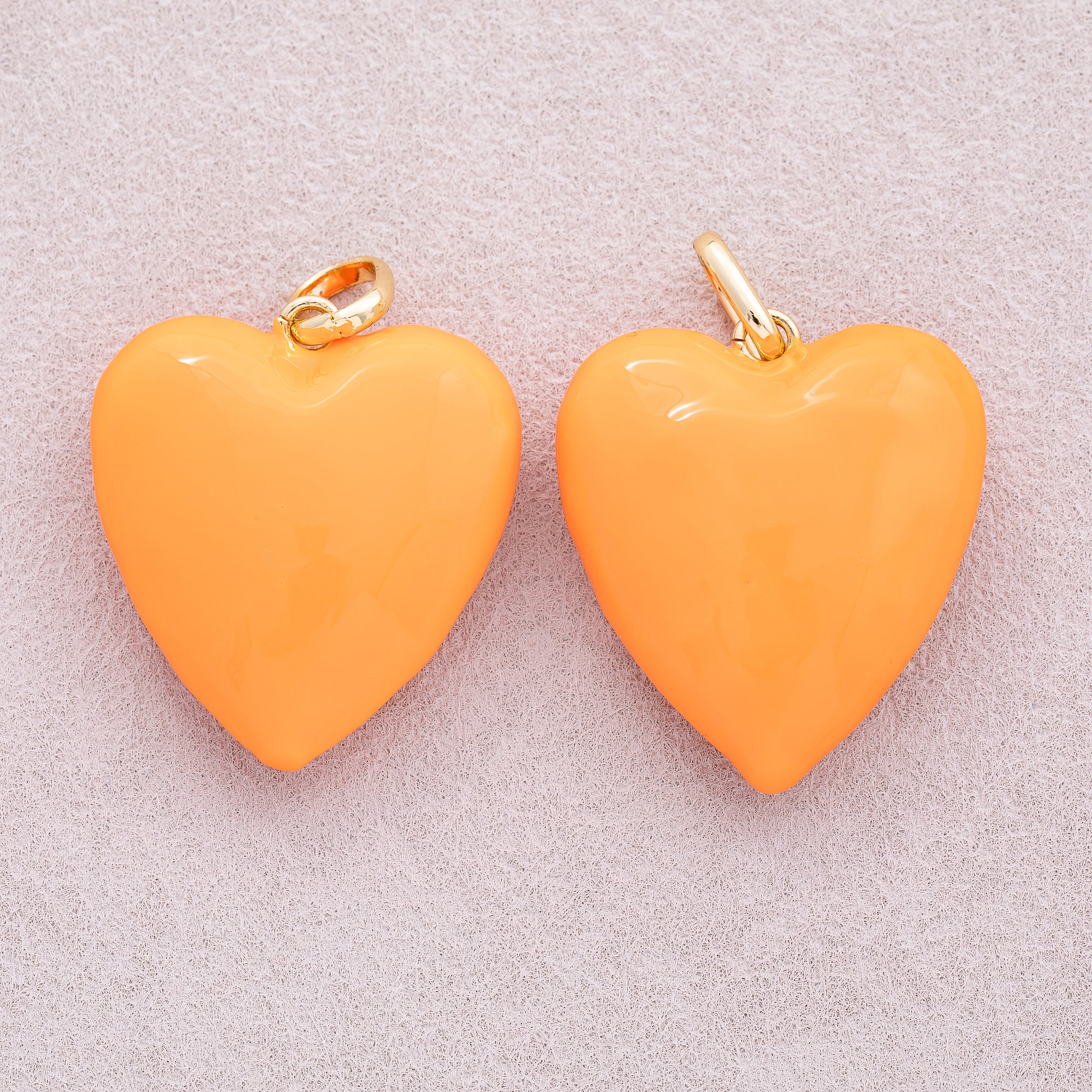 16K Gold Plated Colorful Pastel Heart Pendant - Sold Each